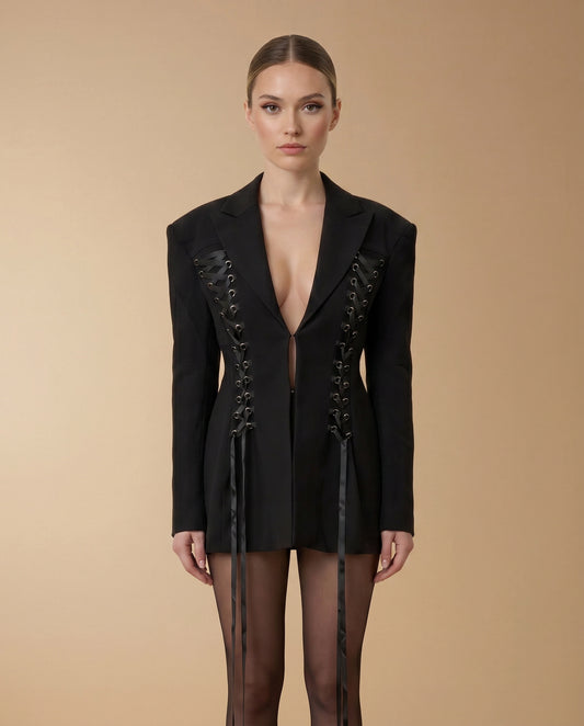 Rochia-Sacou Noir Elegance