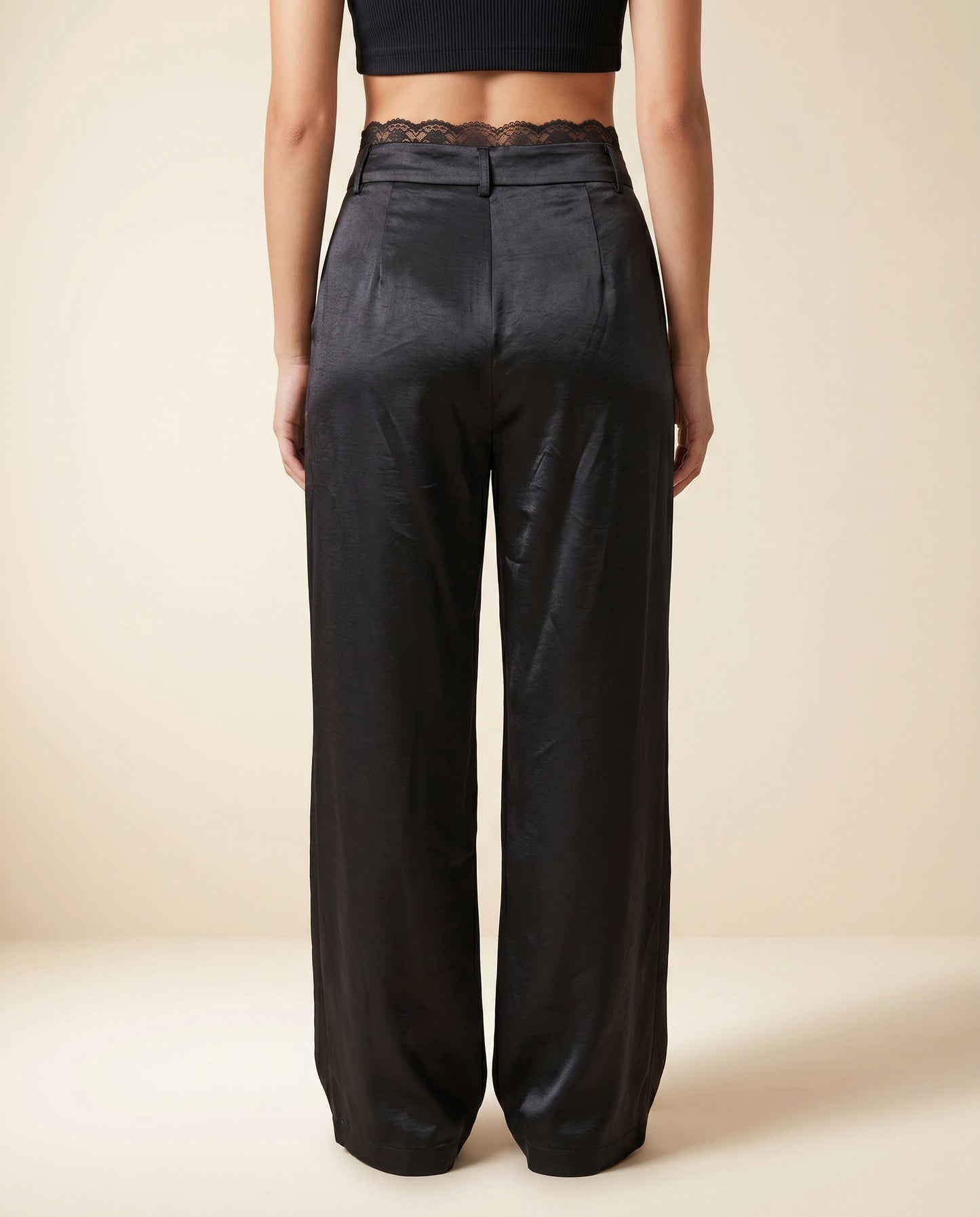 Pantaloni Satin Elegance Black