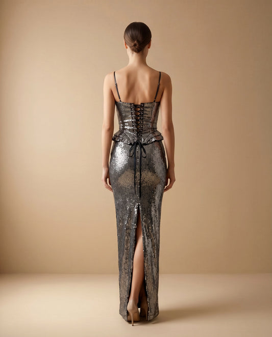 Setul Glamour Silver Sequin